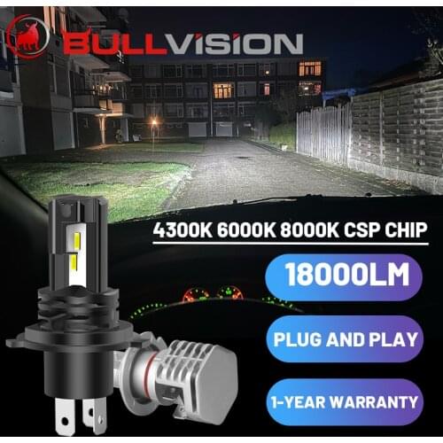 H11 Led Headlight Fanless H8 H4 H7 LED Light Bulbs for Car High Beam HB4 9006 HB3 9005 auto Lamps Plug&Play 4300K 6000K 8000K