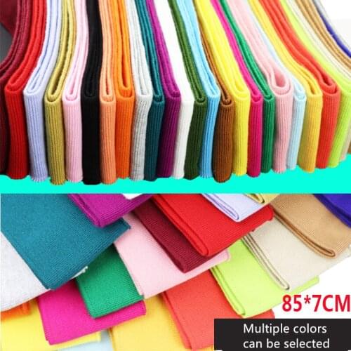 7x85cm Cotton Yarn Dyed Solid Color Stretch Cuff DIY Cotton Knitted Rib Fabric For hem Spring Autumn Jacket Clothing Accessories