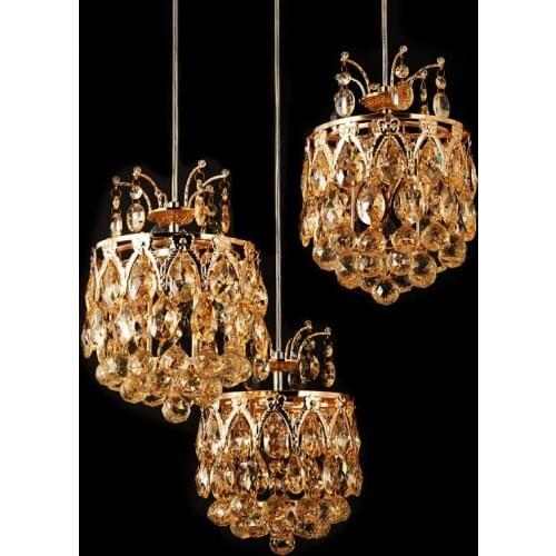 Crystal fishing line Pendant Lights LED patch light source lantern cylindrical Pendant Lamps three head LU719145