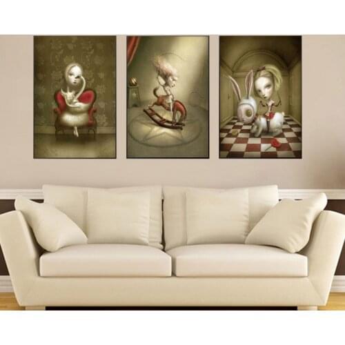 Canvas Painting Nicoletta Ceccoli Print Modular Doll Poster Wall Art HD Girl Pictures Fairy Tale World Home Decor Bedroom Frame