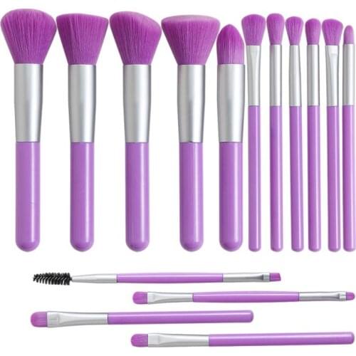 15 PCS Makeup Brushes Concealer Eye shadow Foundation Blush High-gloss trimming brush 4 colors Set brush
