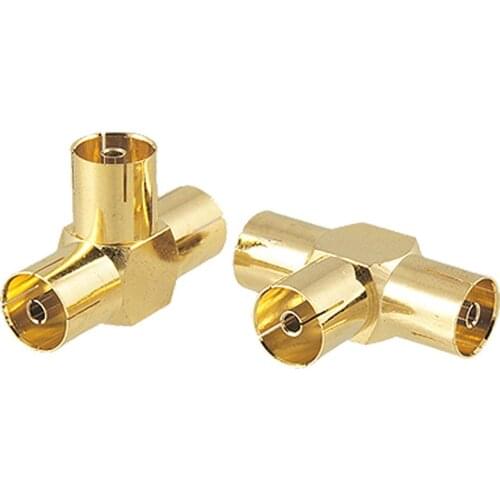 DVB-T set, triple T adapter connector F / F, female antenna, cable TV antenna female 2 elbow connector