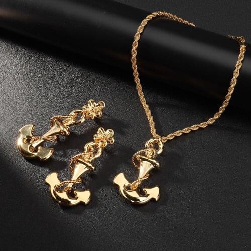 Hotsale Dubai women luxury gold color Jewelry set Nigeria African necklace bracelet earrings ring set wedding Party gifts orname