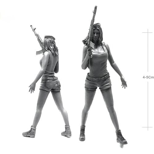 1/35 Resin White Model Resin Model Female Soldier Needs To Manually Color The Model Free Shipping