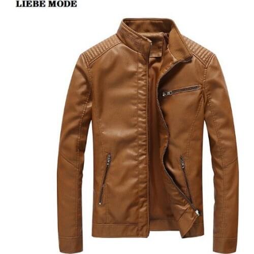 Plus Size 5XL Black Blue Yellow Brown Green Men Motorcycle Biker Pu Leather Jacket Coat Mens Punk Style Leather Jacket For Men