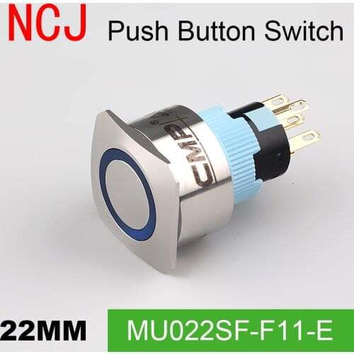 NCJ 22mm Metal Push Button Switch IP67 Maintained Alternate & Momentary push button switch with LED lamp 5A