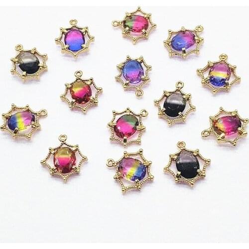 New arrival! 18x16mm 50pcs Copper/Crystal Oval shape Charm/pendant for Earrings DIY parts,Jewelry Earrings Findings & Components