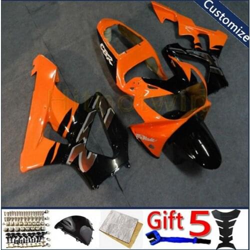 Motorcycle plastic cover For CBR929RR 2000 2001 CBR 929 RR 00 01 ABS Fairings hull kit Injection mold orange black