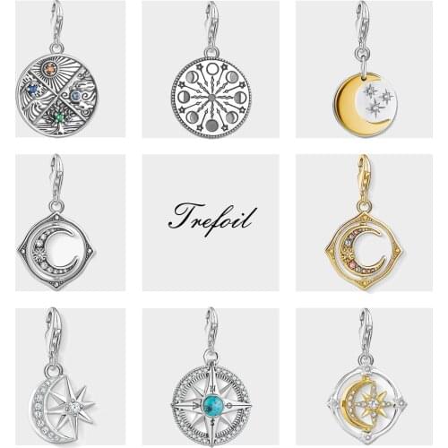 Charm Pendant Earth, Water, Air, Fire Elements Philosophers Gift fit DIY Jewelry for Bracelet Necklace with 925 Sterling Silver