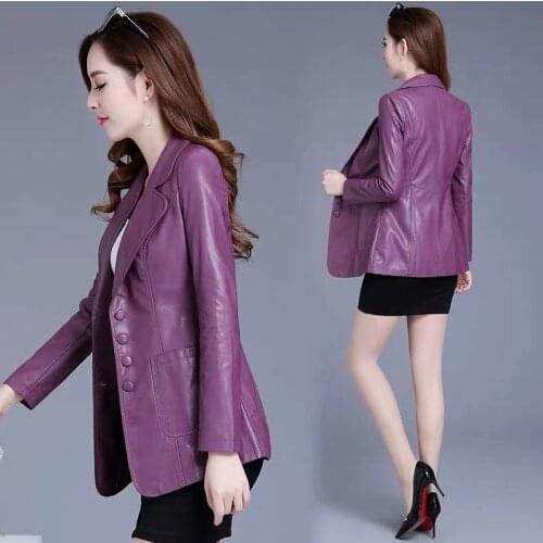 4XL Plus Size Clothing 2020 Spring Autumn Women Jackets Coat New Leather Lady