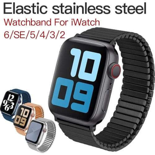 Metal Strap for Apple Watch 6 SE 5 4 3 2 1 44mm 40mm 42mm 38mm Stainless Steel Elastic Watchband for iwatch Series Accessories