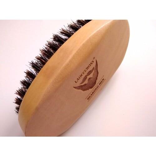 Boar Bristle Beard Brush&Mustache brush For Gentlemen Beard Care Engrave Logo