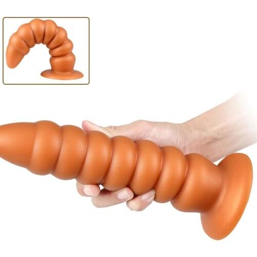 Super Soft Liquid Silicone Big Dildo Butt Plug Huge Thread Meat Tower Anal Plug Dilator Bead Massage Prostate Stimulator Sex Toy