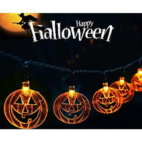 10/20 LED Halloween Pumpkin String Lamp LED Outdoor Waterproof Decor Night Light USB Home Garden Party Holiday Decorate Lighting