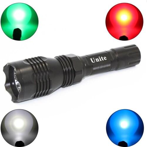 Tactical Torch Q5 R5 LED 600LM Light 802 Flashlight White/Red/Green/Blue Light for Outdoor Camping Hunting