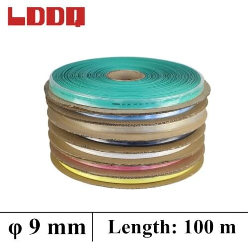 LDDQ 100m Heat Shrink Tubing Tube Sleeve 9mm Shrinkable Tube 7colors Available Insulation Sleeve Ratio 2:1 Heatshrink Wrap Wire
