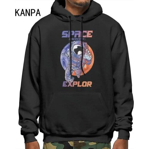 Astronaut Moon Creative Prints Sweatshirts Skin Friendly Men Hooded Streets Casual Hoodies Funny Fashion Cool Hoodie For Male