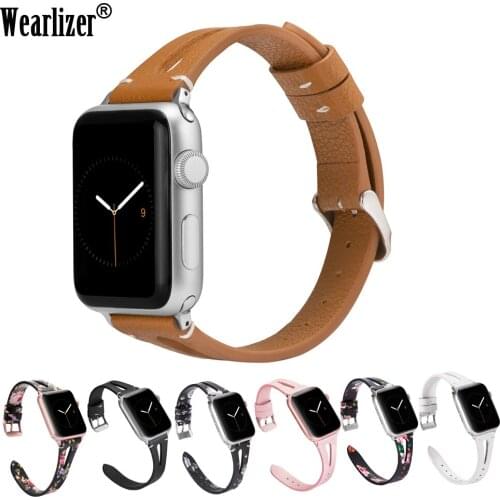 Wearlizer Slim Fit Loop Band for Apple Watch Leather Band 40mm 44mm for iwatch 38mm 42mm Strap Series 4 3 2 1