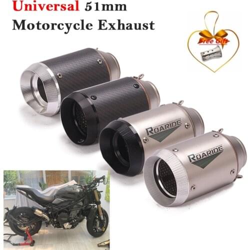 Universal 51mm Motorcycle Exhaust Pipe Escape For Z900 MT09 CBR1000RR S1000RR R1 GSXR ATV Modified Cabon Fiber Muffler DB Killer