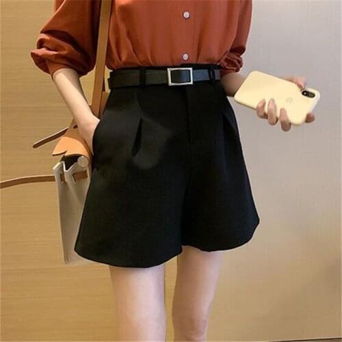 Women Korean Suit Shorts Spring Summer Office Suits High Waist Casual Business Loose Female Plus Size Wide Leg Pants MOKIJINS