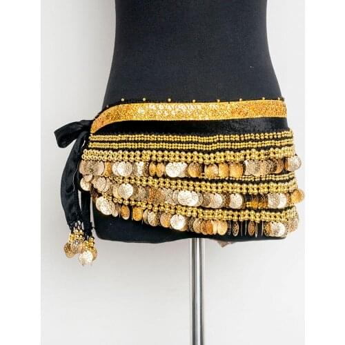 Hot Belly Dance Costume Waist Chain Belt with Beads and Coins women belly dance Hip Scarf Tribal costume belly dance wear golden