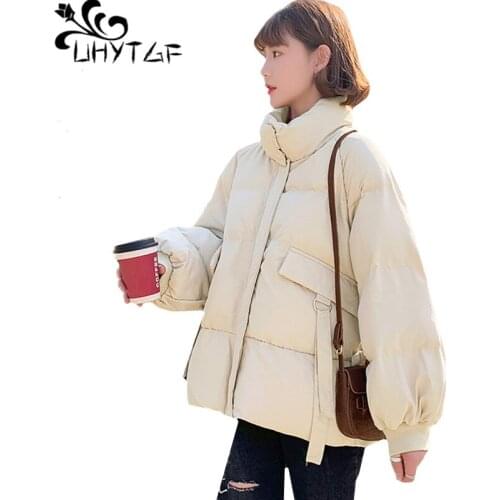 UHYTGF Women winter coats 2020 8 colors cotton parkas womens outwear Korean loose plus size down jacket casual female coat 1745