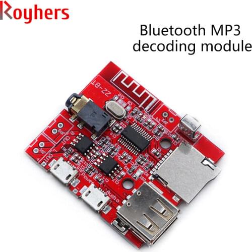 1Pcs Bluetooth MP3 decoding module, audio receiving board, earphone decoding and playback, with U disk TF card front input