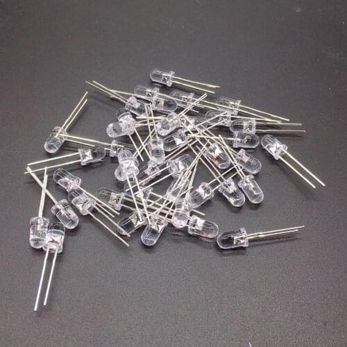 100pcs 3mm 5mm Light UV Purple Straw Hat Wide Angle Ultraviolet 395nm 385nm 365nm Transparent 5 mm Light-Emitting Diode LED Lamp