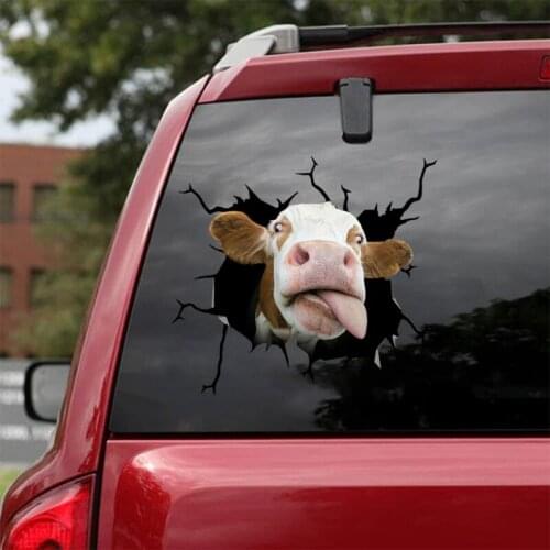 30*20cm Fashion Car Stickers 3D Stereo Anime Funny Creative Personality Cow Simulation Stickers Car Styling Accessories