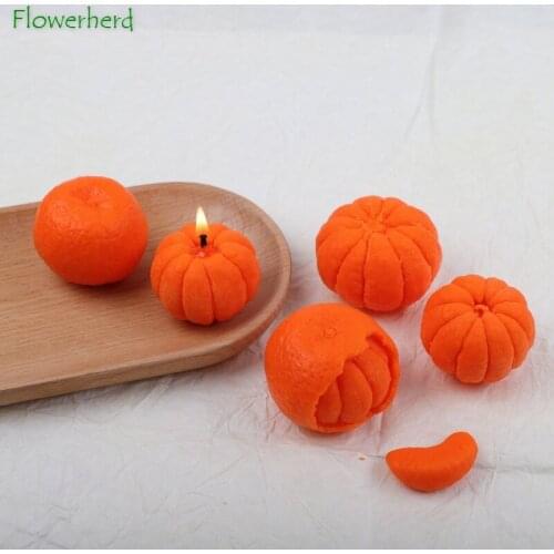 3D Orange Scented Candle Silicone Mold Candle Making Supplies DIY Creative Resin Molds Peeling Orange Soap Cake Decoration Tools