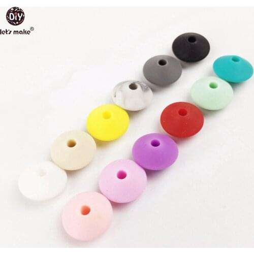Lets Make Wholesale 500pc Colorful Silicone Teething Abacus Beads Baby Bracelet Toy For Child DIY Jewelry Silicone Teether 12mm