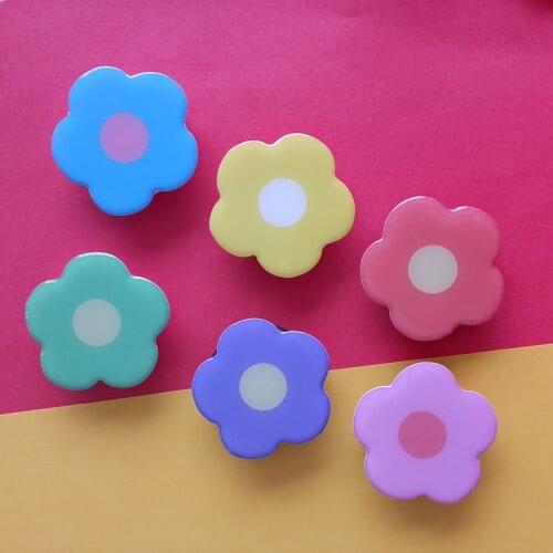 6 Pieces Flower Phone Grips Colorful Flower Finger Phone Stand Foldable Finger Holder Cute Cellphone Grip for Most Smartphones