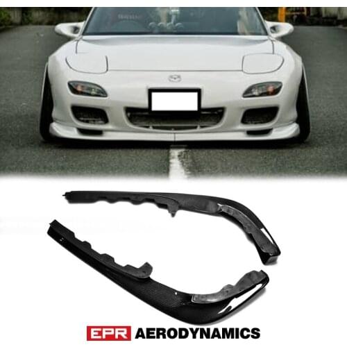 Car-styling For Mazda RX7 FD3S Carbon Fiber OEM Front Lip 2pcs (For 1993-1999 model) Glossy Fibre Bumper Accessories