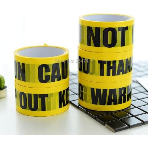 Free Ship!Wholesale Black and Yellow Color Warning Tape Identification Marking Large New Transparent Lace Tape (large)Sticker