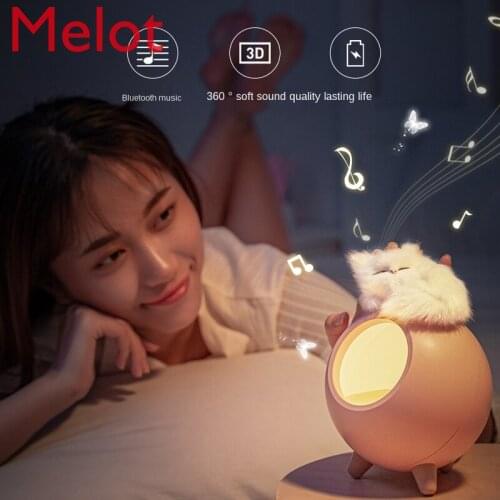 Wireless Bluetooth Speaker Smart Desktop Small Speaker Cute Cartoon 3D Surround Home Retro Mini Audio Ribbon Lights Decor