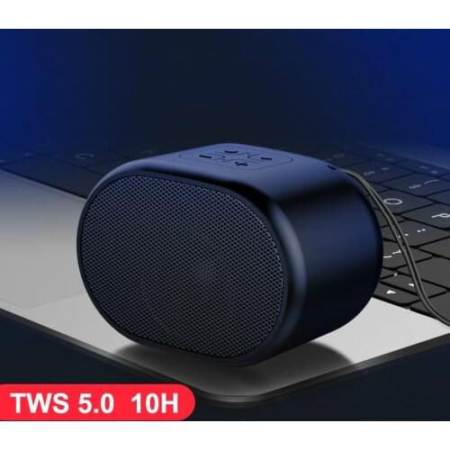 Portable Wireless Bluetooth Speaker, Mini Stereo Subwoofer with FM Radio, Small Speaker Bluetooth 5.0 TF/USB Outdoor Column