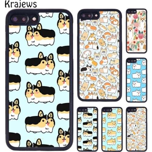 Krajews Cartoon Welsh Corgi Dog Phone Case Cover For iPhone 5 6S 7 8 Plus 11 12 Pro X XR XS Max Samsung Galaxy S6 S7 S8 S9 S10