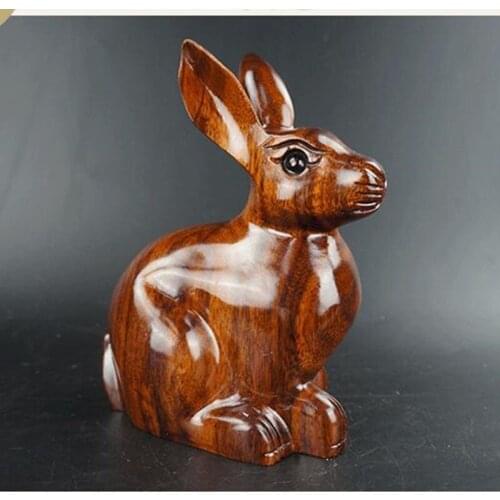 HAND CARVED WOODEN DOG FIGURINE ORNAMENTS DECORATION WOOD FURNITURE ANIMALS SCULPTURE WOODEN CRAFTS HOME DECORATIONS L3158