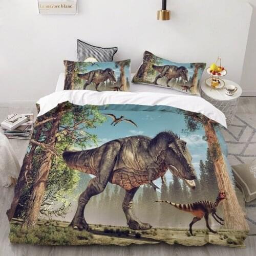 3D HD Printing Bedding Set Custom Kids Boys Children Duvet Cover Quilt Queen/King Cartoon Dinosaur Animals Bed Sets Bedclothes