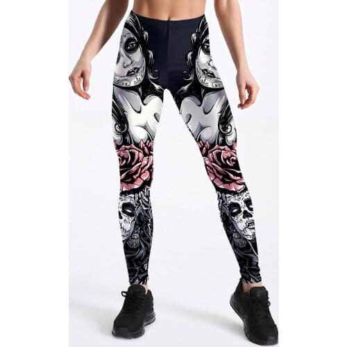 [You're My Secret] New Casual Fashion Legging Women Portrait Gothic Rose Streetwear Ankle Pants PUSH UP Workout Leggins Oversize