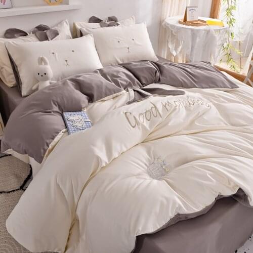 Summer Ice Silk Four-Piece Set Princess Style Quilt Cover Bed Sheet Internet Hot New Bare Sleeping Fitted Sheet Bedding 4 Summer