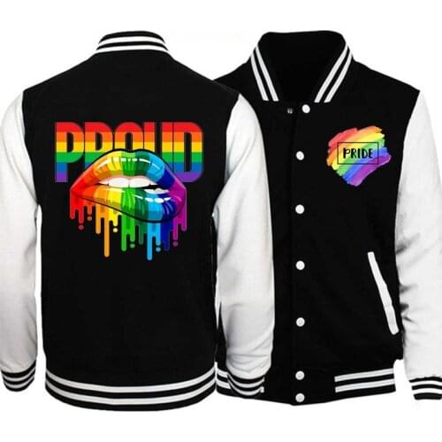 Fashion New LGBT Pride Jacket Coat Fashion Casual Long Sleeve Hoodies Sweatshirt Women Men Baseball Jacket Shirt Coats Clothes
