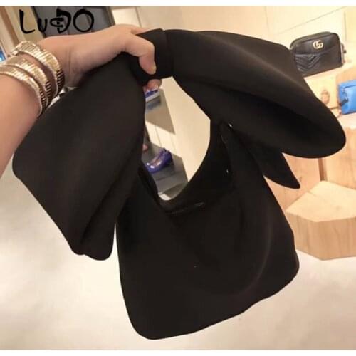 Fashion Strap Bag Women Space Handbag Purse Wedding Totes Clutches Cocktail Party Bowknot Korean Style Black Vintage Chic