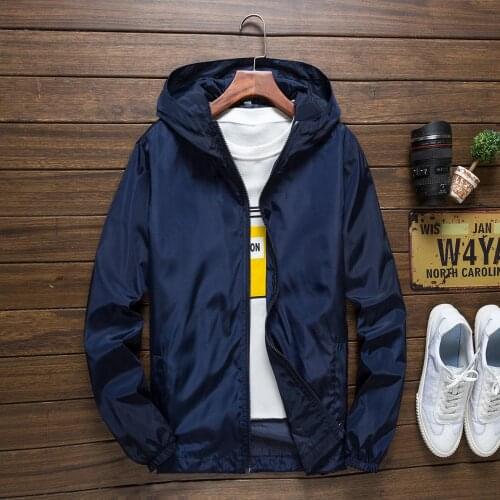 New Jacket Mens Large Size Summer Bomber Spring Windbreaker cloth Streetwear Coat Hood 2020 Fashion Male Clothing Plus Size 7XL