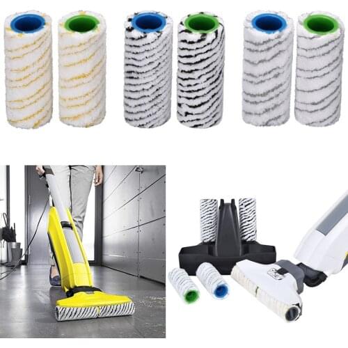 6PC Gray+Black+Yellow Stone Roller Set For Hard Floor Cleaner For Karcher FC 7 ; FC7 Premium; FC5; FC 5 Premium Etc