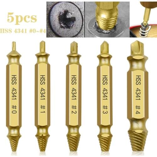HSS 4341 Material Damaged Screw Extractor Drill Bits Guide Set Broken Speed Out Easy out Bolt Stud Stripped Screw Remover Tool