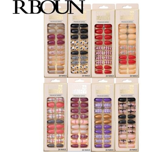 Fake Nails Nail Art Tips Press on False Tipsy with Glue Coffin Stick Designs Clear Display Full Cover Artificial Box Detachable