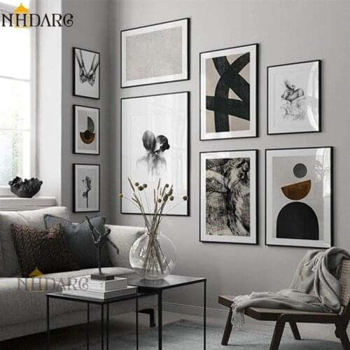 NHDARC French Light Luxury Black White Fashion Modern Canvas Painting Core Giclee Print Poster Wall Picture Art Home Decor