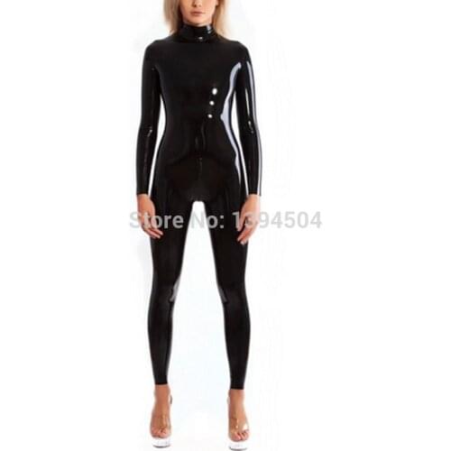2018 new sexy exotic Sexy women female handmade Black Latex customize Catsuit zentai cekc fetish Bodysuits with three way Zipper