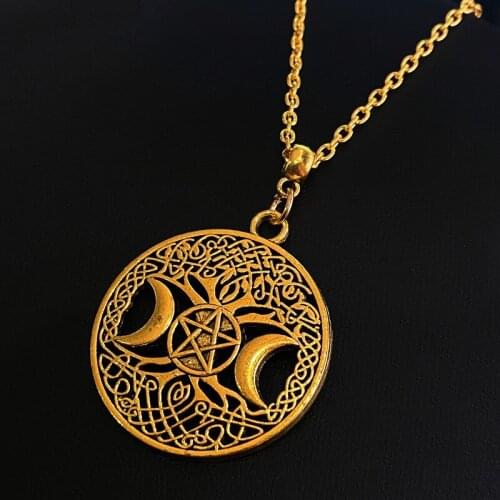 Wicca Pentagram Necklace&Religious Jesus Cross Necklace&Sun Moon Necklace&Sunflower necklace&Spartan Necklace&Golden necklace